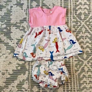 Mermaid print dress
